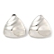 Rack Plating Brass Stud Earrings, Long-Lasting Plated, Lead Free & Cadmium Free, Triangle, Platinum, 26x27mm