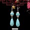 Turquoise Dangle Earrings for Women, Teardrop