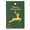 Rectangle Paper Gift Tags, for Christmas, Green, Deer, 6x4x0.02cm