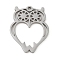 Non-Tarnish 5Pcs 201 Stainless Steel Pendants, Laser Cut, Owl Charm, Stainless Steel Color, 17.5x13.5x1mm, Hole: 1mm