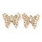 Brass Micro Cubic Zirconia Pemdant, Butterfly, Real 18K Gold Plated, 17.5x21.5x4.5mm, Hole: 1.5mm