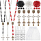 PandaHall Elite Wood Rosary Beaded Style Necklaces Bracelet Making Finding Kit, Cross & Virgin Mary Alloy Pendants Jewelry Set, Mixed Color, 6x4~5mm, Hole: 2mm