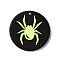 Halloween Imitation Leather Pendants, Black & Green Yellow, Spider, 40x2mm, Hole: 1.5mm