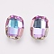 K9 Glass Rhinestone Pendants, Imitation Austrian Crystal, Faceted, Rectangle, Violet, 18.5~19x14x8mm, Hole: 1.6mm