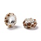 Alloy Rhinestone European Beads, Large Hole Beads, Rondelle, Silver Color Plated, Light Colorado Topaz, 11x6mm, Hole: 5mm