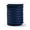 Braided Cowhide Leather Cord, Leather Rope String for Bracelets, Marine Blue, 4mm, about 5.46 yards(5m)/roll