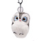 Imitation Rabbit Fur Owl Pendant Keychain, with Random Color Eyes, Cute Animal Plush Keychain, for Key Bag Car Pendant Decoration, Gray, 15x8cm