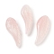 Natural Rose Quartz Pendants, Carved Wing Charms, 40~40.5x14.5~16x7.5~8.5mm, Hole: 1.4~1.5mm