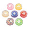 Translucent Acrylic Cabochons, with Paillette , Flat Round, Mixed Color, 25.5x7mm