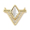 Brass Micro Pave Clear Cubic Zirconia Pendants, Triangle Charms, Real 14K Gold Plated, 17x19x4mm, Hole: 1mm