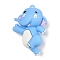 Big Plastic Pendants, Smiling Elephant, Light Sky Blue, 54.5x37.5x21mm, Hole: 3mm