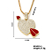 Alloy Crystal Rhinestone Heart Cupid Arrow Pendant Necklaces for Fashionable Couples, Golden, 23.62 inch(60cm)