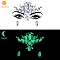 Luminous Glow in the Dark Removable Temporary Water Proof Tattoos Paper Stickers, Flower, 14.5x17cm