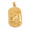 316L Surgical Stainless Steel Big Pendants, Real 18K Gold Plated, Oval with Constellations Charm, Taurus, 53x29x4mm, Hole: 8x5mm