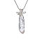 Natural Quartz Pendants Necklaces, Snake Chains, Rectangle, 19.69 inch(50cm)