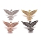 Brass Micro Pave Clear Cubic Zirconia Pendants, Pigeon, Mixed Color, 17x28.8x5mm, Hole: 4.5x1.3mm