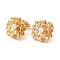 Flower 304 Stainless Steel Stud Earrings, Plastic Imitation Pearl Earrings for Women, Golden, 18x18mm