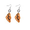 Resin Food Model Dangle Earrings, Jewely for Women, Orange, Triangle, 48mm