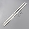 PU Imitation Leather Bag Handles, for Purse Bag Making Repair Replacement, with Iron Rivet, White, 60.3x1.8x0.28cm, Hole: 3mm, 2pcs