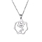 Non-Tarnish Stainless Steel Pendant Necklaces, Flower, 16.14~19.69 inch(41~50cm)