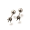 304 Stainless Steel Stud Earring Findings, Stainless Steel Color, Tray: 4.5mm, 15x6mm, Pin: 1mm