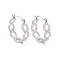 Non-Tarnish 304 Stainless Steel Oval Wrap Hoop Earrings for Women, Stainless Steel Color, 21.5x20x6.5mm, Pin: 0.6mm