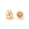 Brass Charms, Long-Lasting Plated, Flower, Real 14K Gold Plated, 6x4.8mm, Hole: 1.2mm