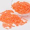 Transparent Colours Rainbow Glass Bugle Beads, AB Color, Orange, 6x1.8mm, Hole: 0.6mm, about 1102pcs/50g