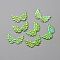 Non-Woven Fabric Ornament Accessories, Iridescent Embossed Angel Wing, Lime, 22x35x0.7mm