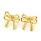 Rack Plating Brass Bowknot Stud Earrings, Long-Lasting Plated, Lead Free & Cadmium Free, Real 18K Gold Plated, 21x22mm