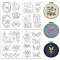 4 Sheets 11.6x8.2 Inch Stick and Stitch Embroidery Patterns, Non-woven Fabrics Water Soluble Embroidery Stabilizers, Butterfly, 297x210mmm