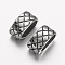 304 Stainless Steel Slide Charms, Oval, Antique Silver, 12.5x7x6.5mm, Hole: 6.5x9mm