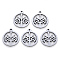 Non-Tarnish 304 Stainless Steel Pendants, Laser Cut, Round Ring with Tree, Stainless Steel Color, 17x15x1mm, Hole: 1.2mm