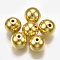 CCB Plastic Beads, Round, Golden, 9.5~10x8.5~9mm, Hole: 1.5mm, about 850pcs/500g