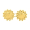 Ion Plating(IP)  304 Stainless Steel Sunflower Stud Earrings, Real 18K Gold Plated, 11.5x11.5mm