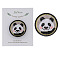 Wood Embroidery Magnetic Needle Pin, Magnetic Catcher Holder, Flat Round, for Cross Stitch Tool Supplies, Panda, 101x93mm