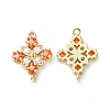 Brass Pave Cubic Zirconia Connector Charms KK-G462-45KCG-03-1