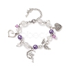 Alloy Heart & Fairy Charm Bracelets BJEW-JB09307-1