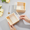 Unfinished Wood Storage Gift Box with Visible Acrylic Slide Lid FIND-WH0420-51-3