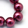 Baking Painted Pearlized Glass Pearl Round Bead Strands X-HY-Q003-10mm-72-3