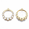 Brass Micro Pave Clear Cubic Zirconia Pendants KK-Q277-045-NF-3