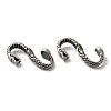 Tibetan Style 304 Stainless Steel S Shaped Snake Clasps STAS-K250-06-2