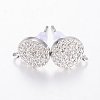 Brass Micro Pave Cubic Zirconia Stud Earring Findings ZIRC-E132-13A-P-1