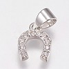 Brass Micro Pave Cubic Zirconia Charms ZIRC-E145-27P-1