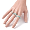 4Pcs 4 Style Glass Seed Beaded Stretch Finger Rings RJEW-JR00661-01-4