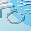 Natural Tourmaline & Shell Pearl Beaded Bracelets BJEW-TA00041-01-3