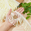 10.5 Yards Polyester Tassel Lace Ribbon OCOR-WH0082-106-3