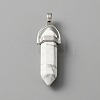 Natural Howlite Double Terminal Pointed Pendants G-TAC0001-07C-1