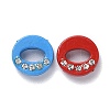 Spray Painted Zinc Alloy Slide Charms ALRI-WH0005-13O-2