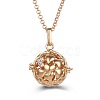 Rose Gold Hollow Heart Alloy Cage Pendant Necklaces SW2952-8-1